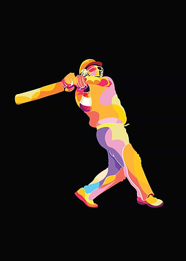 batsman cricket pop art