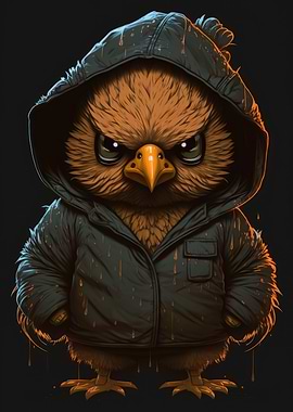 Rooster Wearing a Hoodie