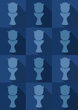 Toilet Icons Pop Art Blue