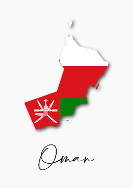 Oman Country Map Flag