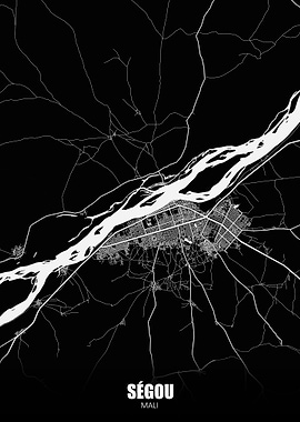 Segou Mali Dark Map