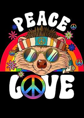 60s 70s Hippie Hedgehog