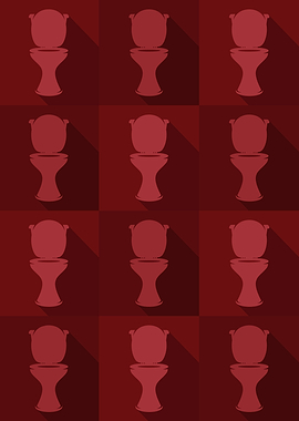 Toilet Icons Pop Art Red