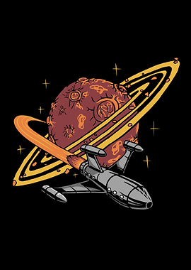 Rocket Circling A Planet