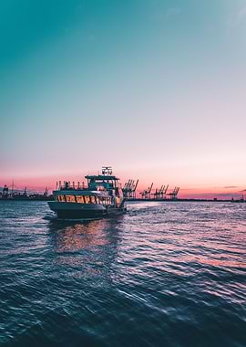 Sunset at the harbour