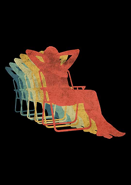 Sunbathing Girl Retro