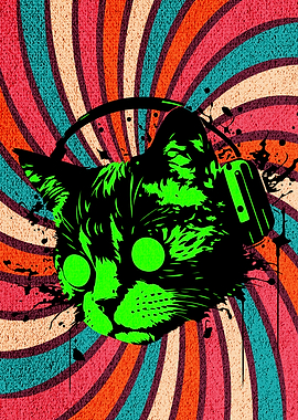 DJ CAT RETRO SWIRL