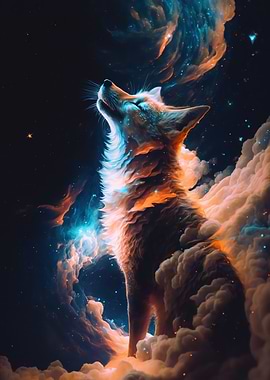 Adoring Fox in Space