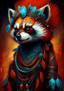 Colorful Red Panda Animals
