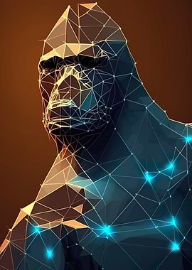 Low Poly Ape Poster