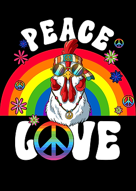 60s 70s Hippie Rooster