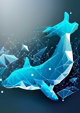 Low Poly Dolphin Poster