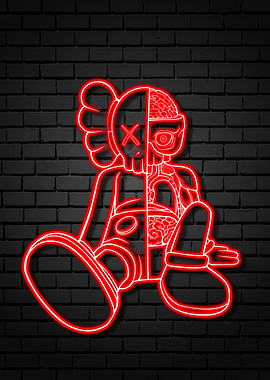 red Neon Kaws