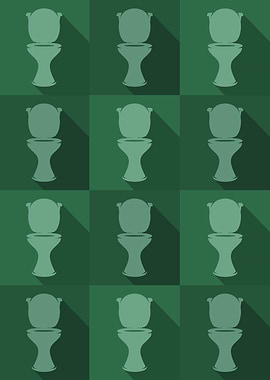 Toilet Icons Pop Art Green