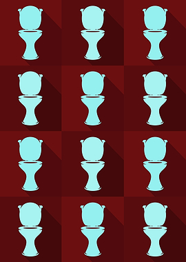 Toilet Icons Pop Art Red