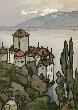 Ukiyo e Castle of Chillon