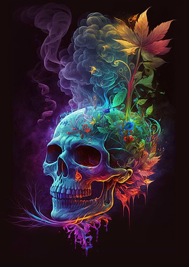 Skull Smoking Weed