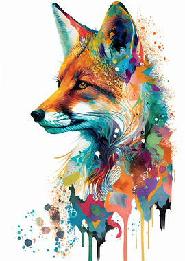 Colorful Fox Animals
