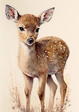 Cute Deer Fawn Painting