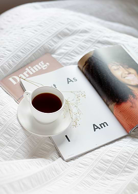 Black Coffee and Magazine