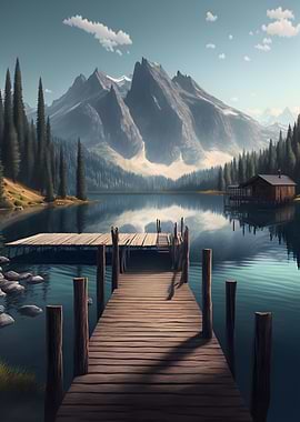 Mountain Lake Landscape