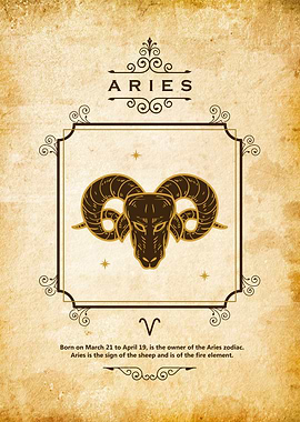 ARIES ZODIAC RETRO POSTER