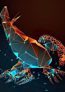 Low Poly Lobster Poster