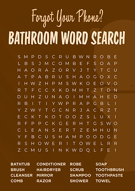 Bathroom Word Search