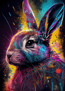 Colorful cute Rabbit