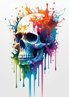 Modern Skull Watercolor