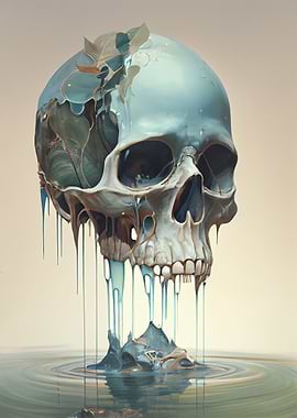 Skull Dripping In Water