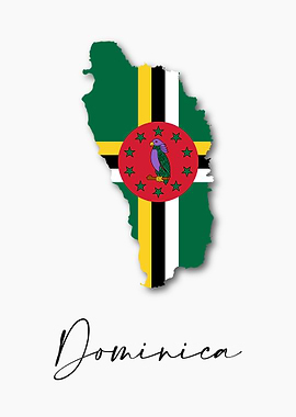 Dominica Country Map Flag