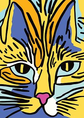 Handdrawn Cat Portrait