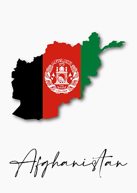 Afghanistan Map Flag