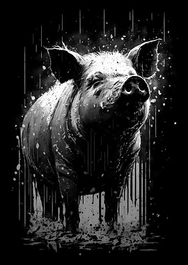 Pig Stencil Design