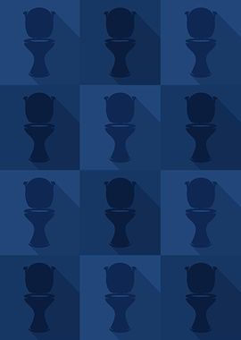 Toilet Icons Pop Art Blue
