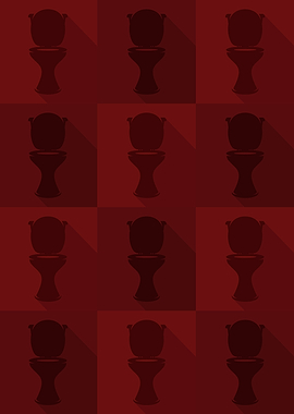 Toilet Icons Pop Art Red