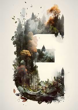 Letter E Double Exposure