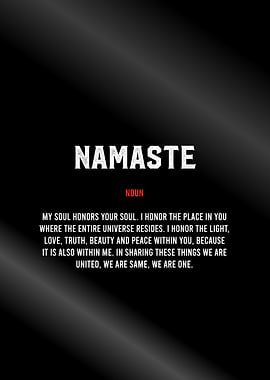 namaste definition poster
