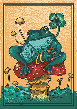 Frog on Mushroom