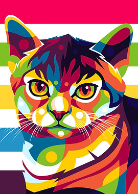 Cute Little Cat Pop Art