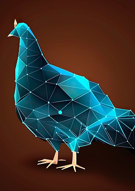 Low Poly Chicken Poster