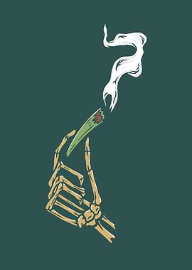 Skull Smoking Cannabis