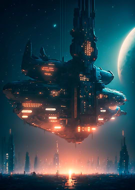 Flying Futuristic City