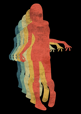 Zombie Girl Walking Retro