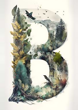 Letter B Double Exposure