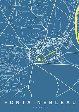 Map FONTAINEBLEAU FRANCE
