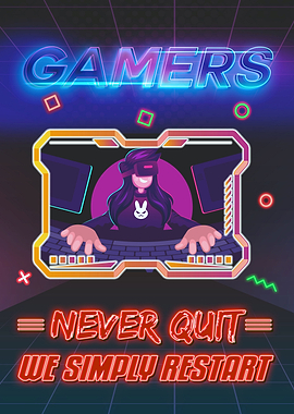gamers never quit neon