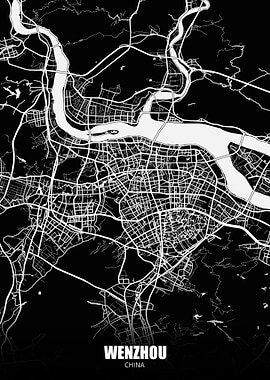 Wenzhou China Dark Map