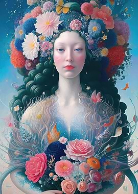 Renaissance floral mermaid